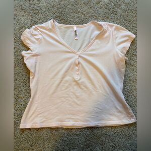 Women's Pink V-Neck Top